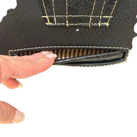 (8-209) Brand New w/Tag Black Leather-Like Western Shoulder Handbag - Picture 8 of 10